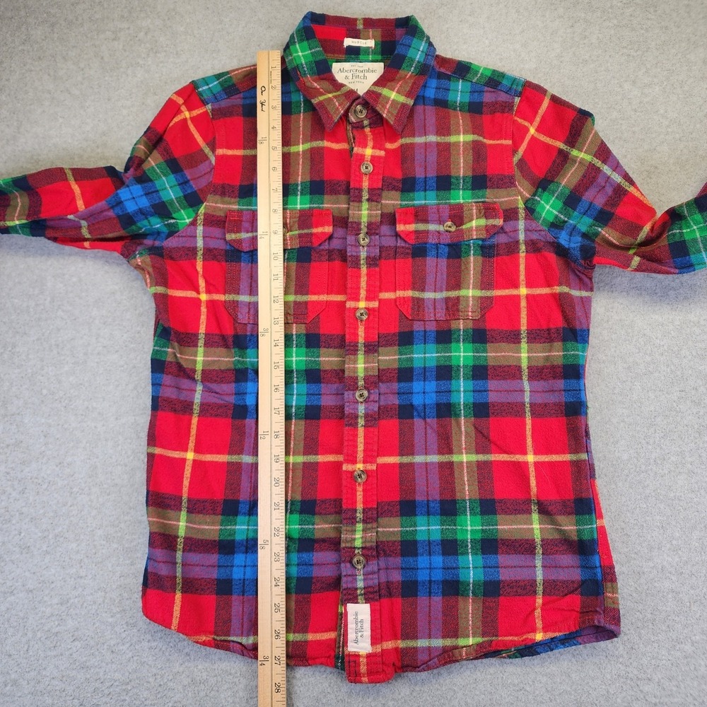 Vintage Abercrombie & Fitch Lot Of 2 Flannel Muscle Shirts Mens Medium Plaid - Picture 9 of 9